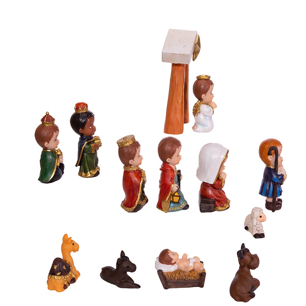 Kurt Adler 1.6-4.5" Children's Nativity, 13-Piece Set